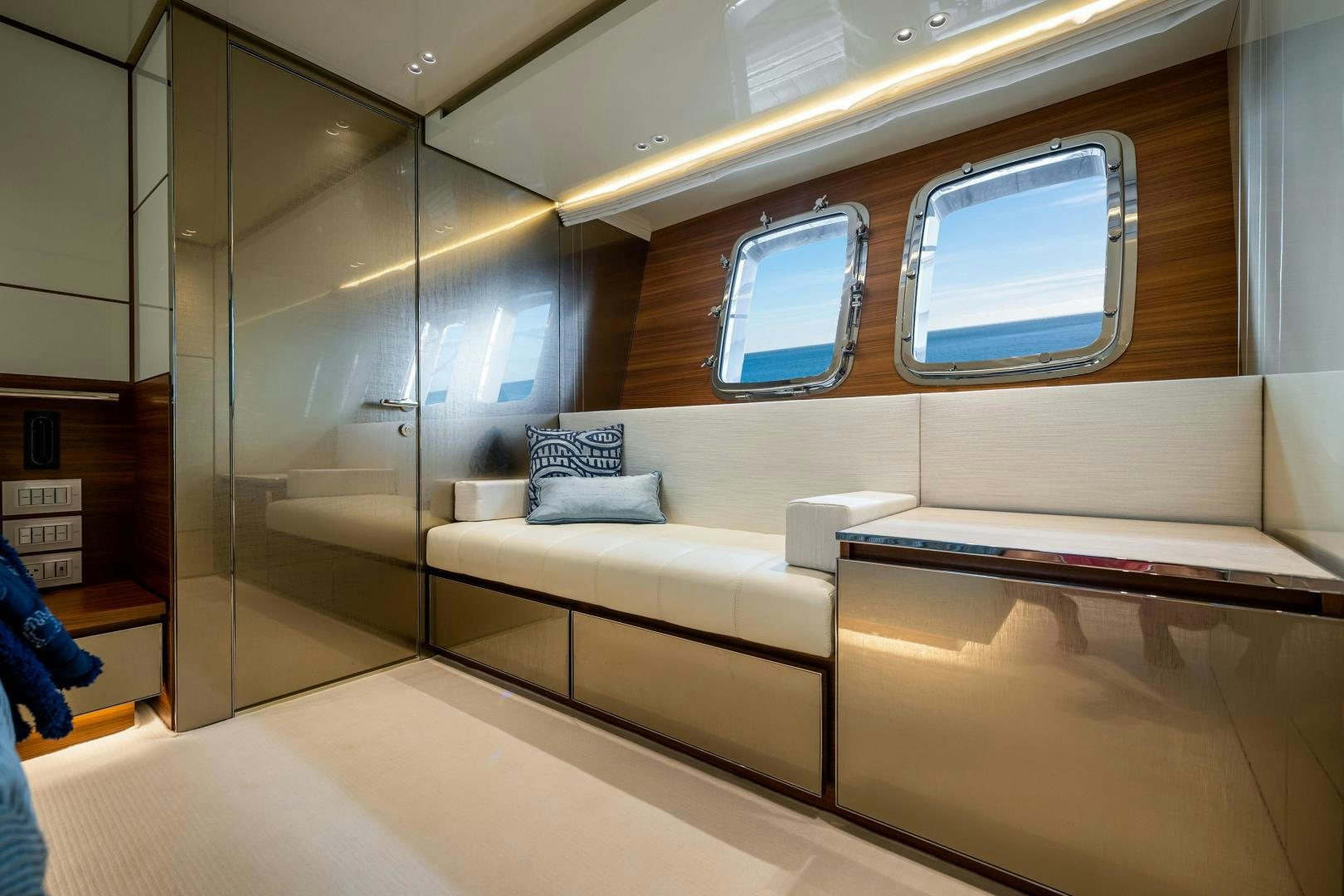 inside of a train aboard ABOUT TIME Yacht for Sale