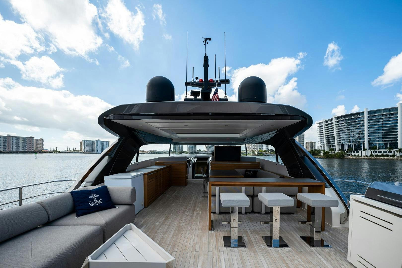 a boat on a deck aboard ABOUT TIME Yacht for Sale