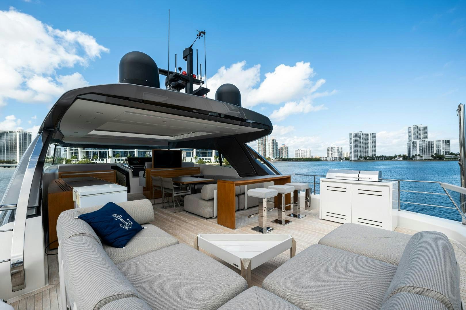 a boat on a deck aboard ABOUT TIME Yacht for Sale