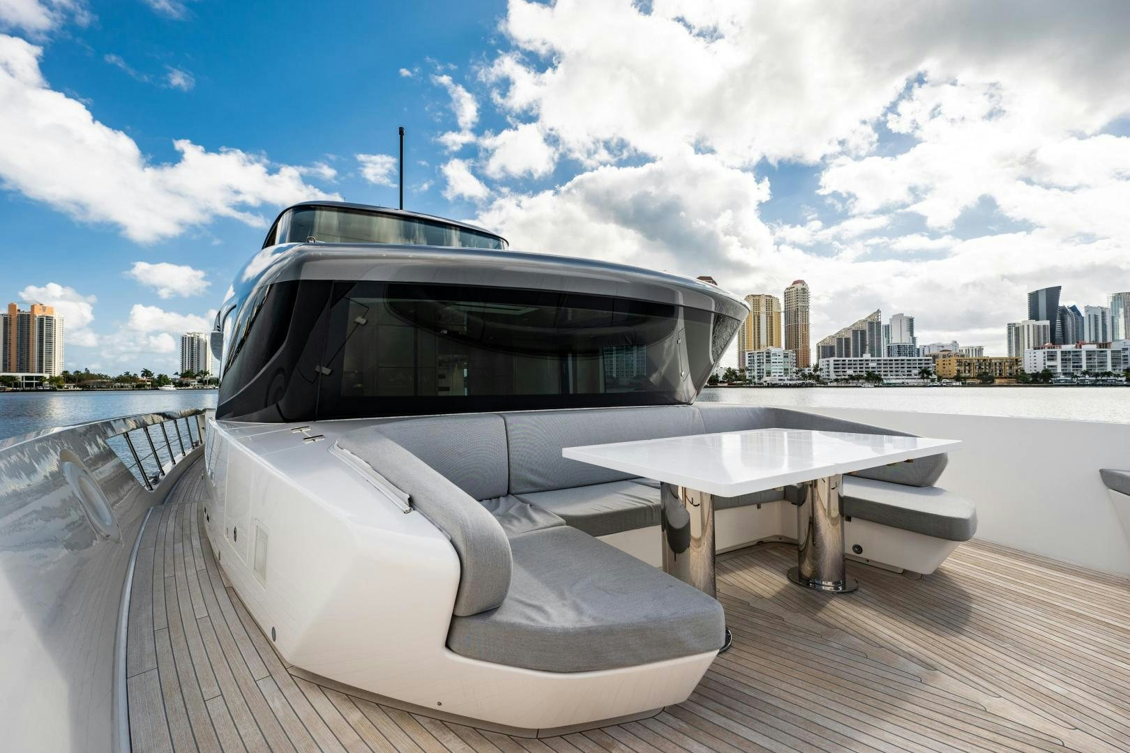 a boat on a dock aboard ABOUT TIME Yacht for Sale