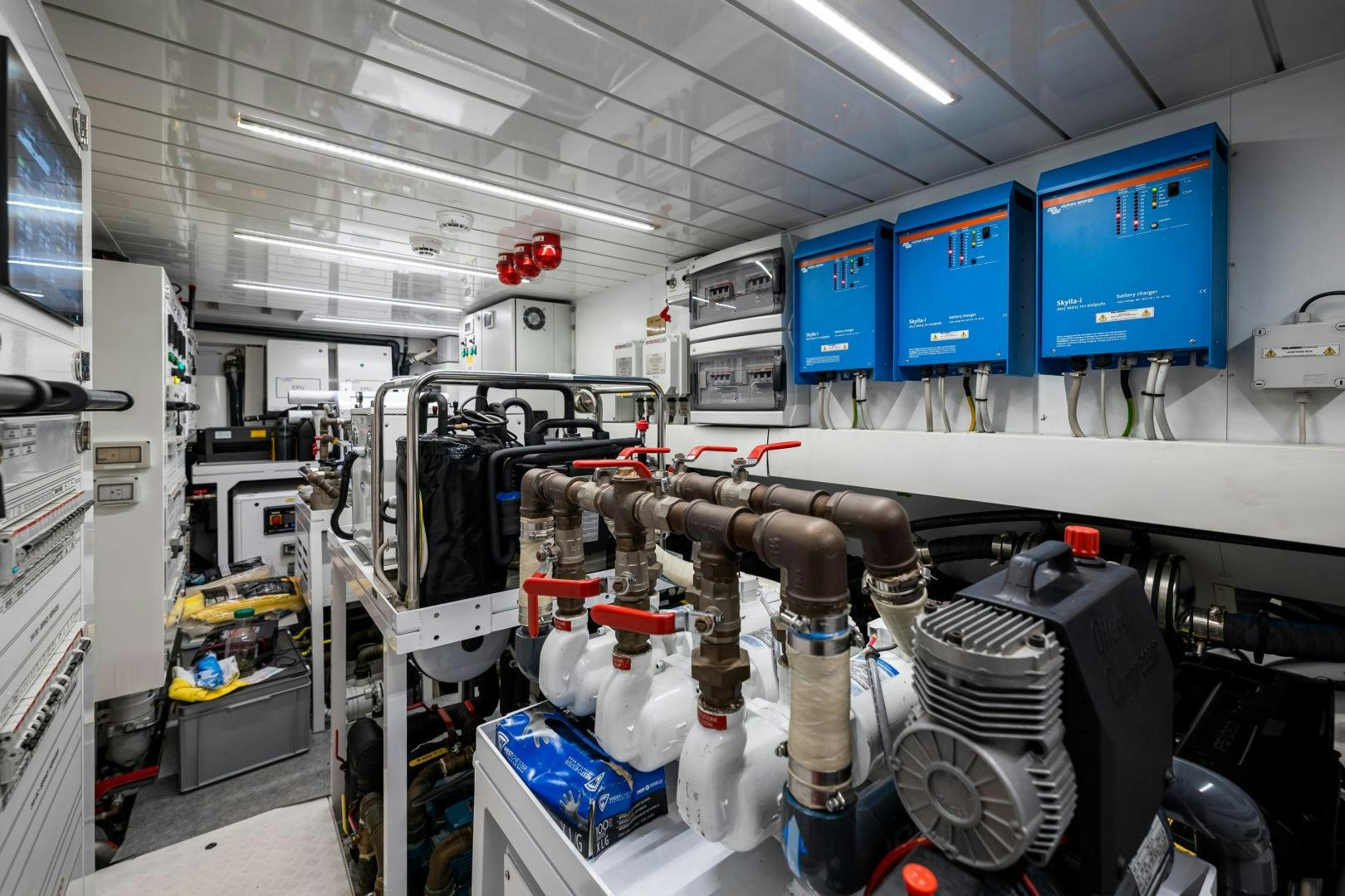 a room with machinery and equipment aboard ABOUT TIME Yacht for Sale