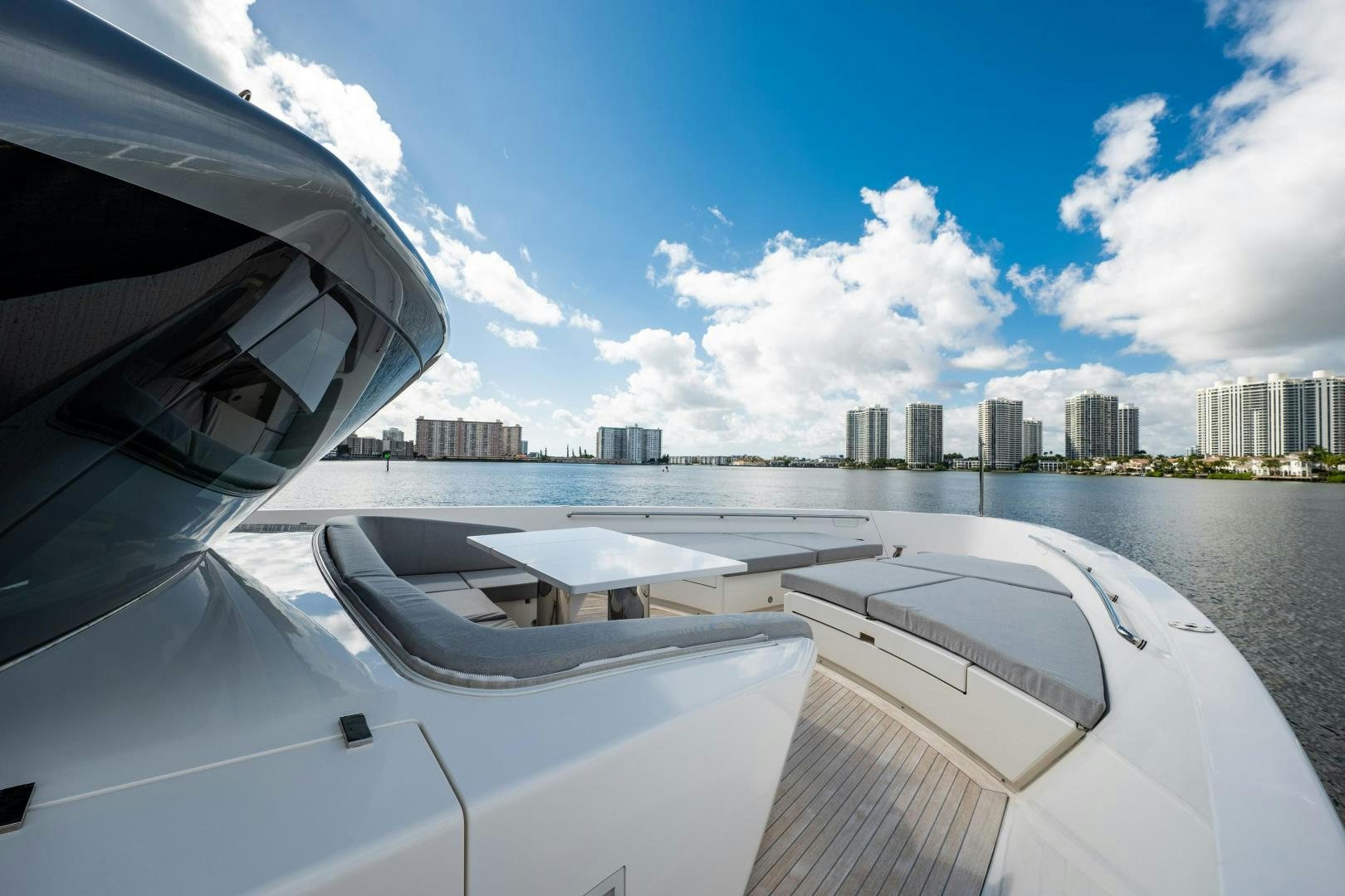 a view of a city from a plane aboard ABOUT TIME Yacht for Sale