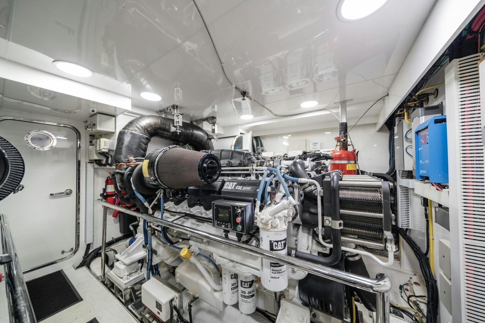 a large machine in a room aboard SANCTUARY Yacht for Sale