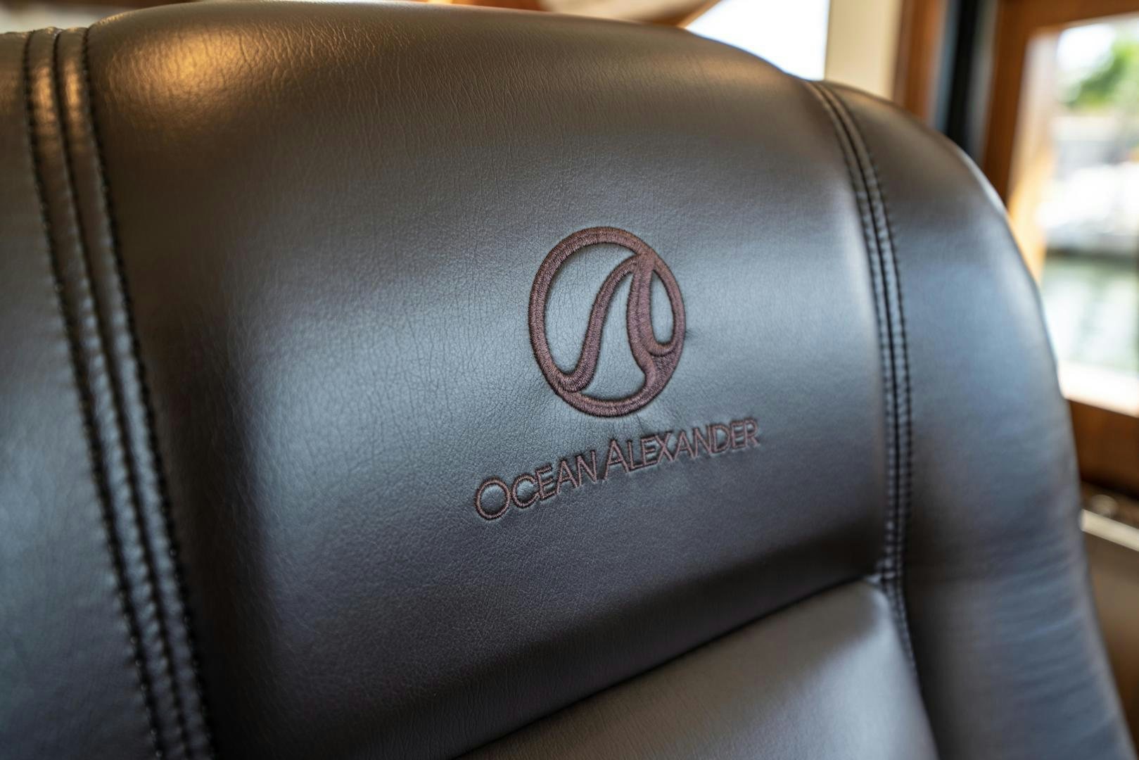 a black leather jacket with a word on it aboard SANCTUARY Yacht for Sale