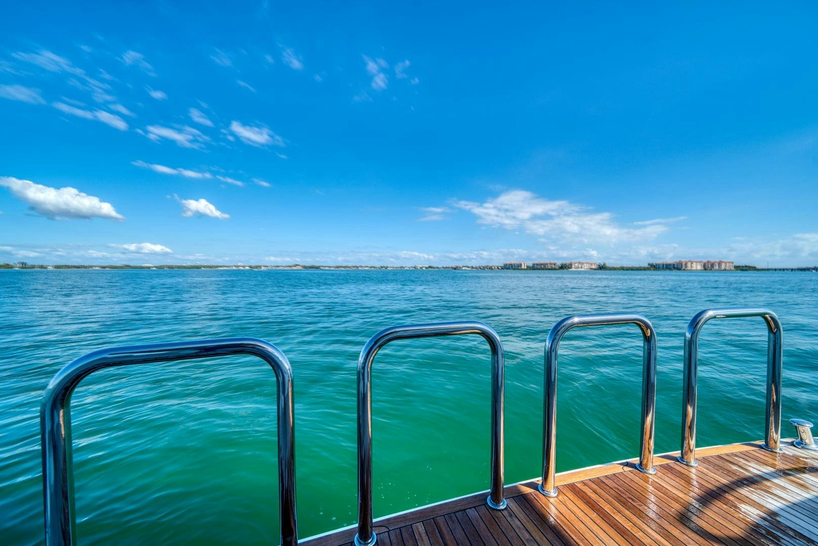 a railing on a boat aboard SANCTUARY Yacht for Sale