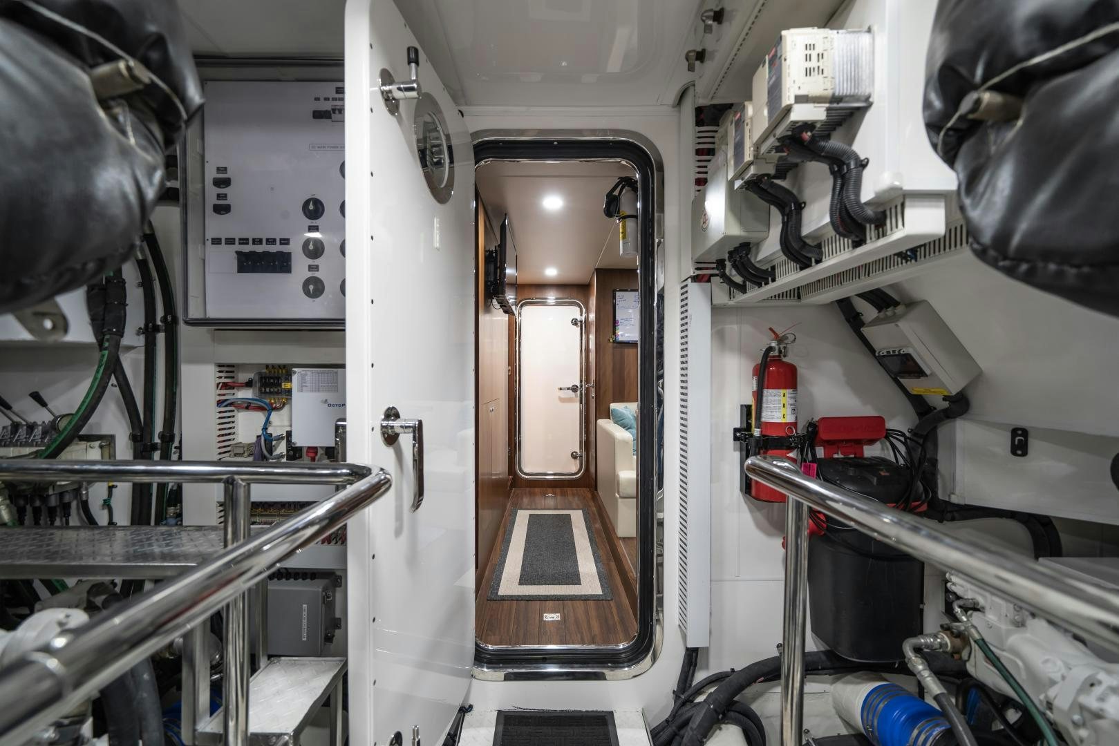 a machine in a room aboard SANCTUARY Yacht for Sale