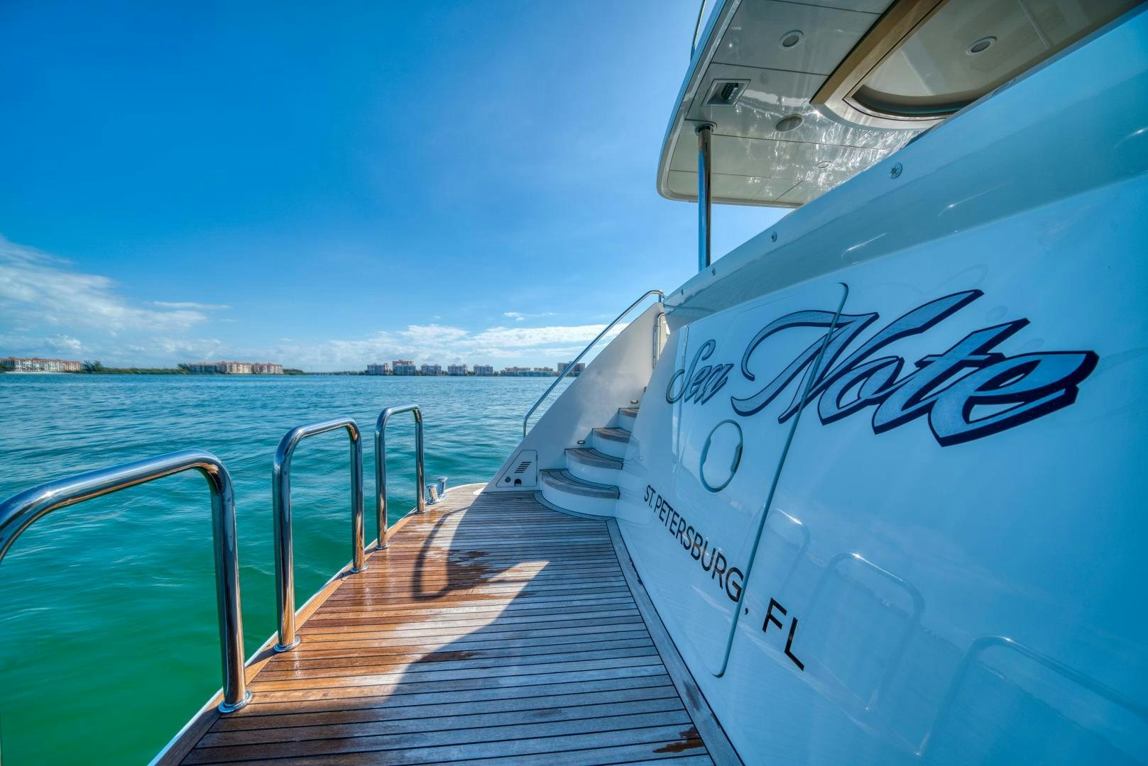 a boat on the water aboard SANCTUARY Yacht for Sale