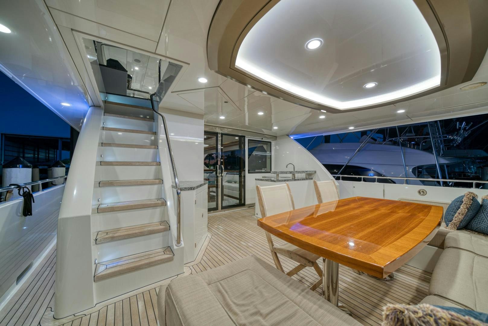 a modern looking living room aboard SANCTUARY Yacht for Sale