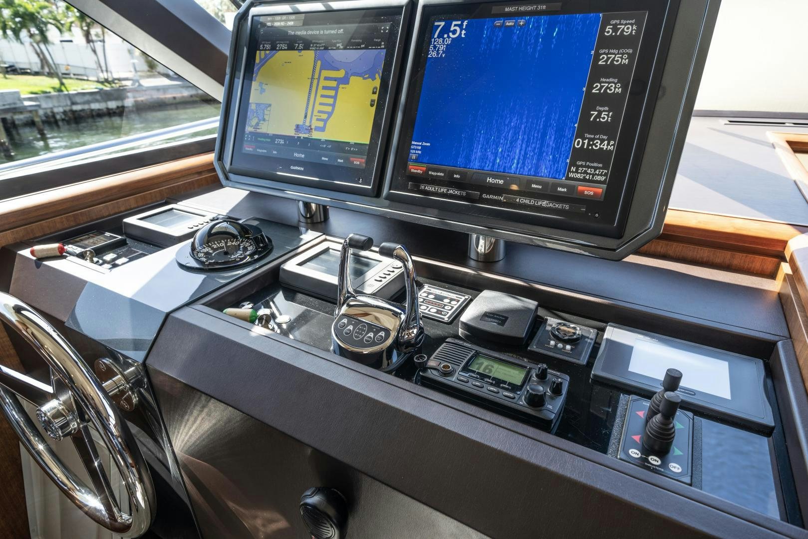a computer with a monitor and a keyboard aboard SANCTUARY Yacht for Sale