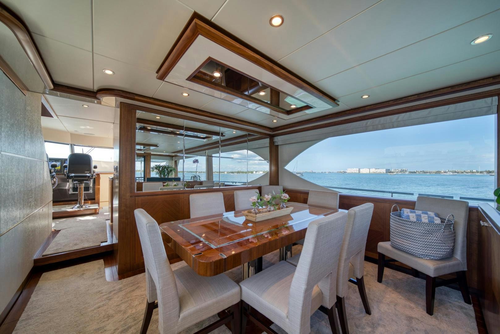a table and chairs on a boat aboard SANCTUARY Yacht for Sale