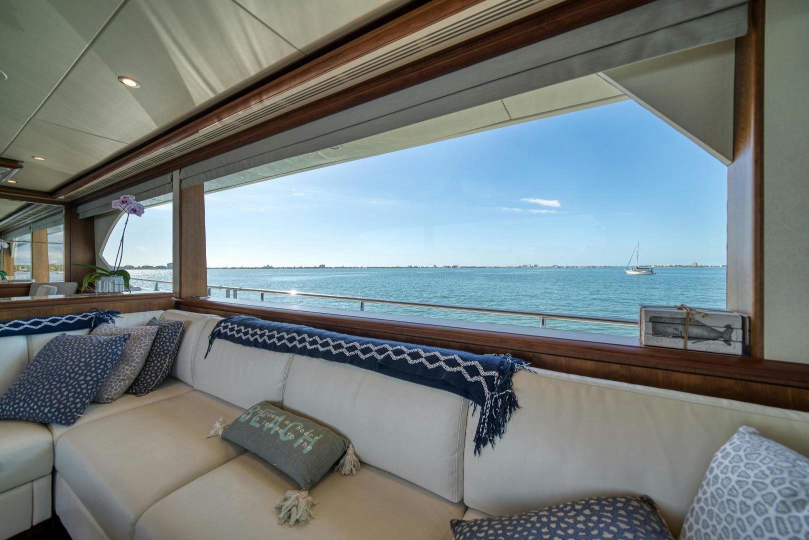a large window overlooking a body of water aboard SANCTUARY Yacht for Sale