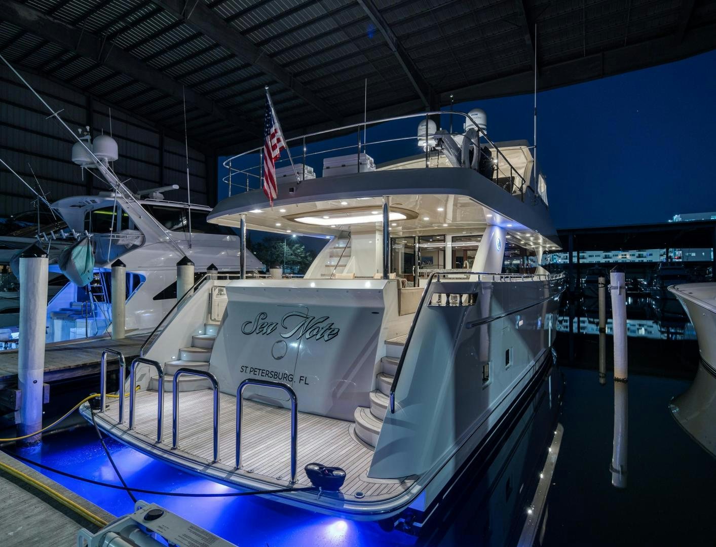 a large white machine with blue lights aboard SANCTUARY Yacht for Sale
