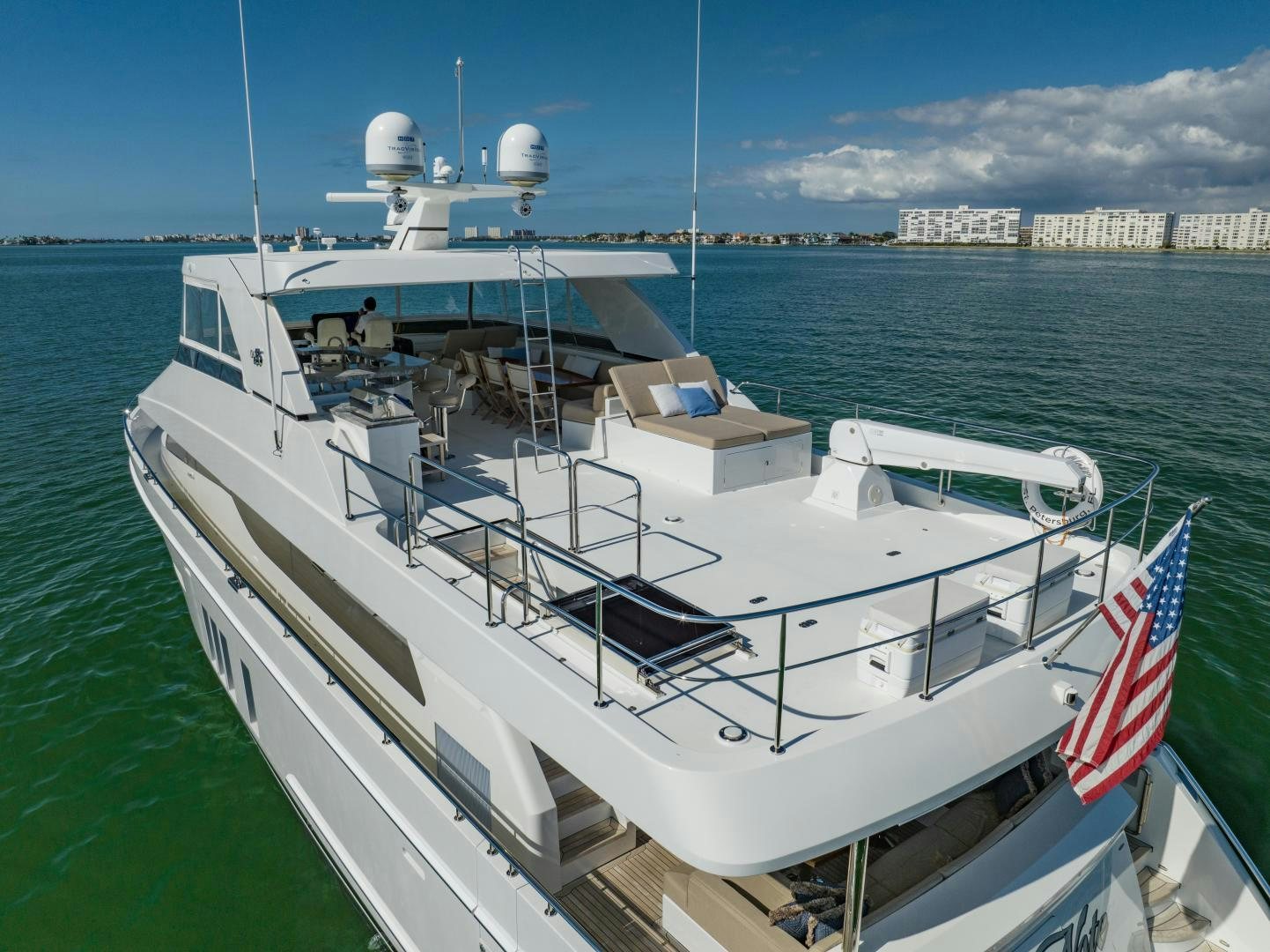 a boat on the water aboard SANCTUARY Yacht for Sale