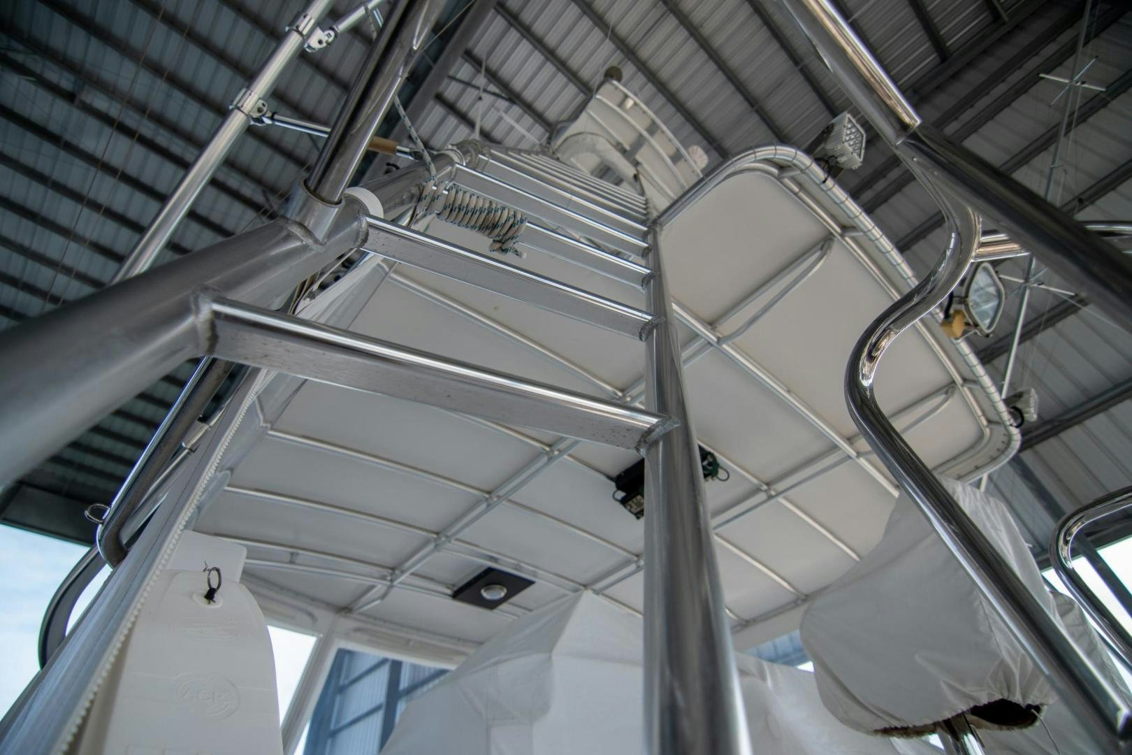 a large metal structure aboard CROUPIER Yacht for Sale