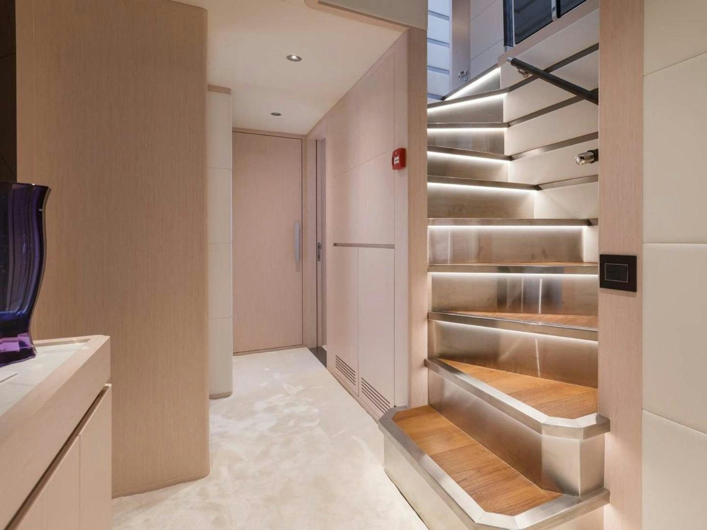 a white room with a white wall and a white door aboard OCEAN VIEW Yacht for Sale