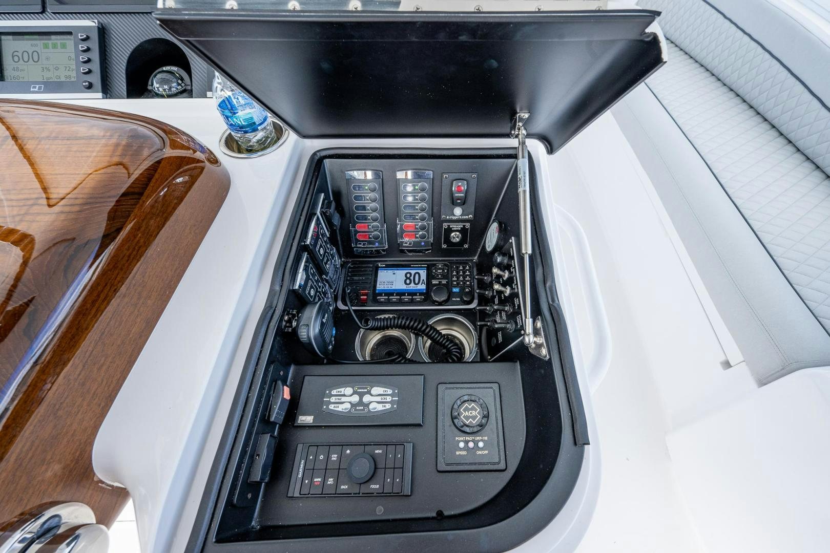 the inside of a car aboard KEMOSABE Yacht for Sale