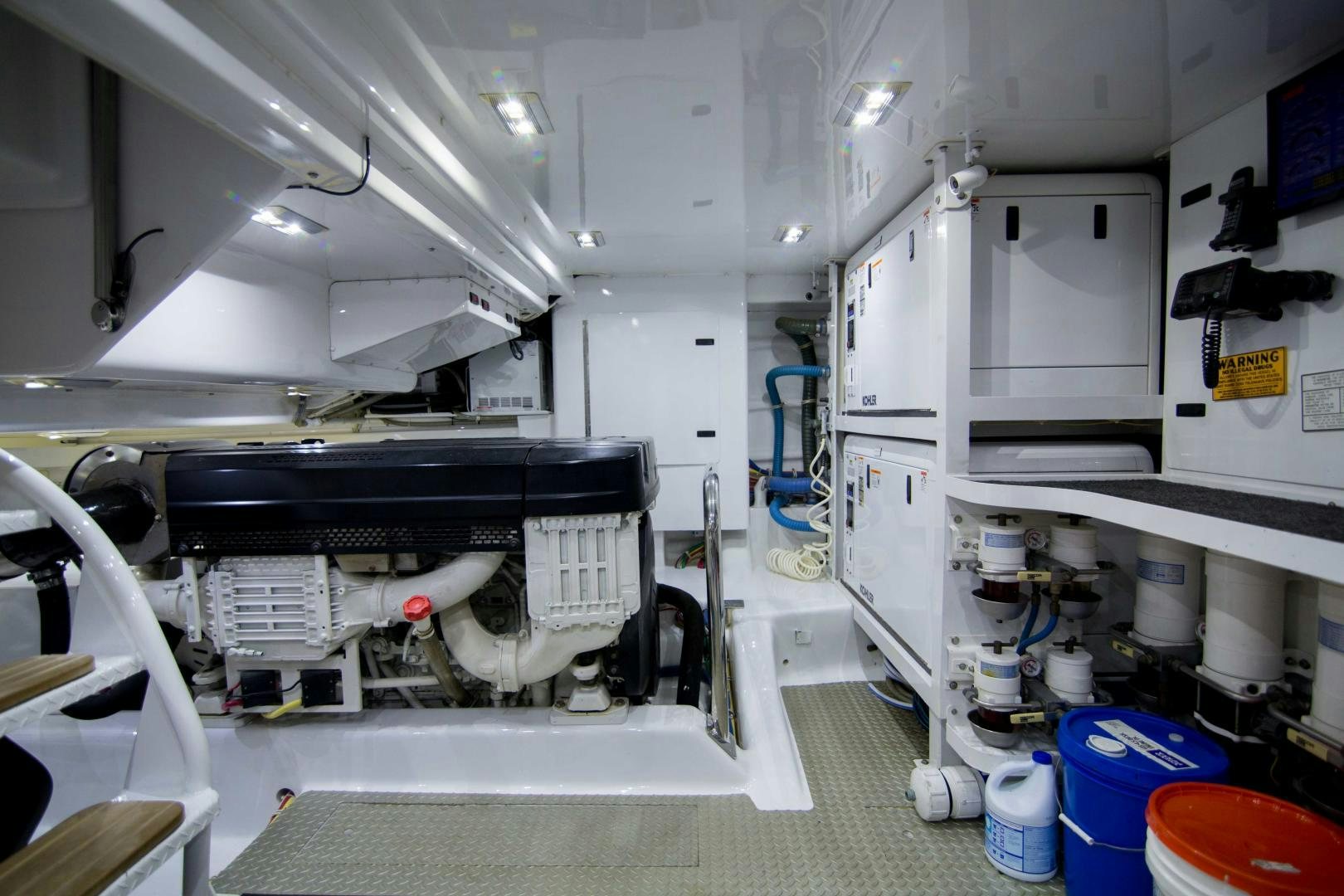 a large machine with a large piece of equipment in it aboard PREDATOR Yacht for Sale