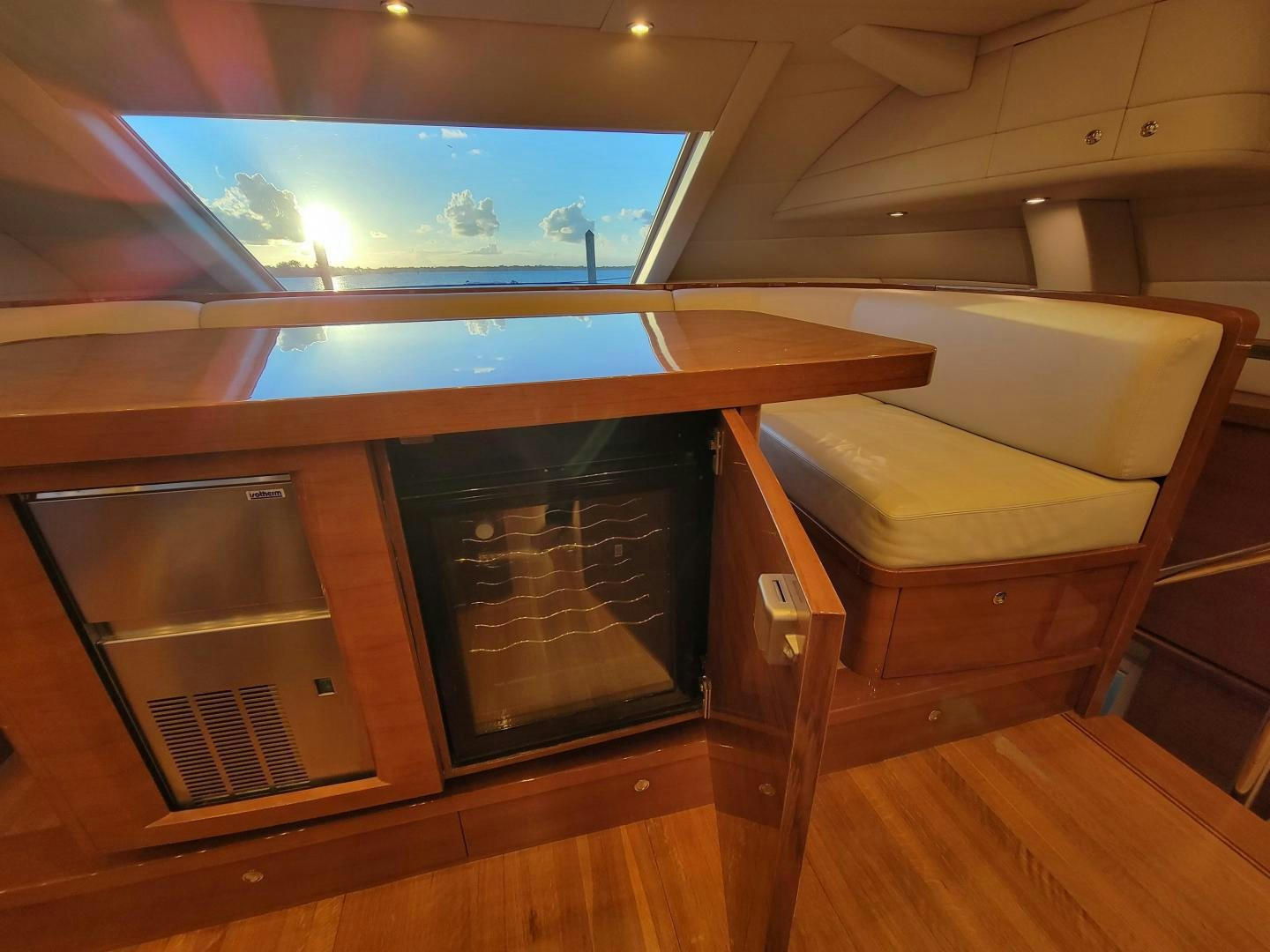 a room with a large tv aboard PREDATOR Yacht for Sale