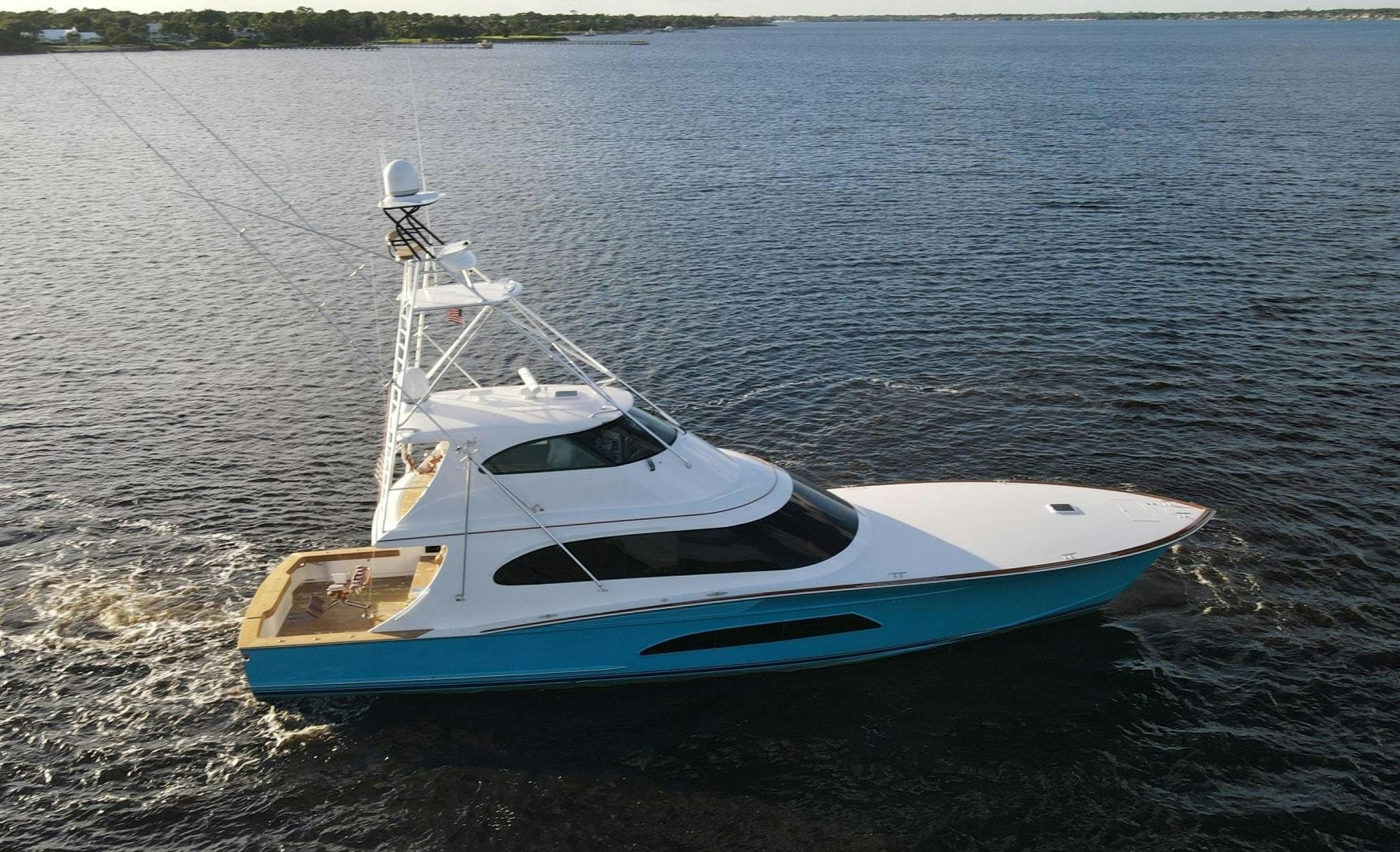 a boat on the water aboard PREDATOR Yacht for Sale