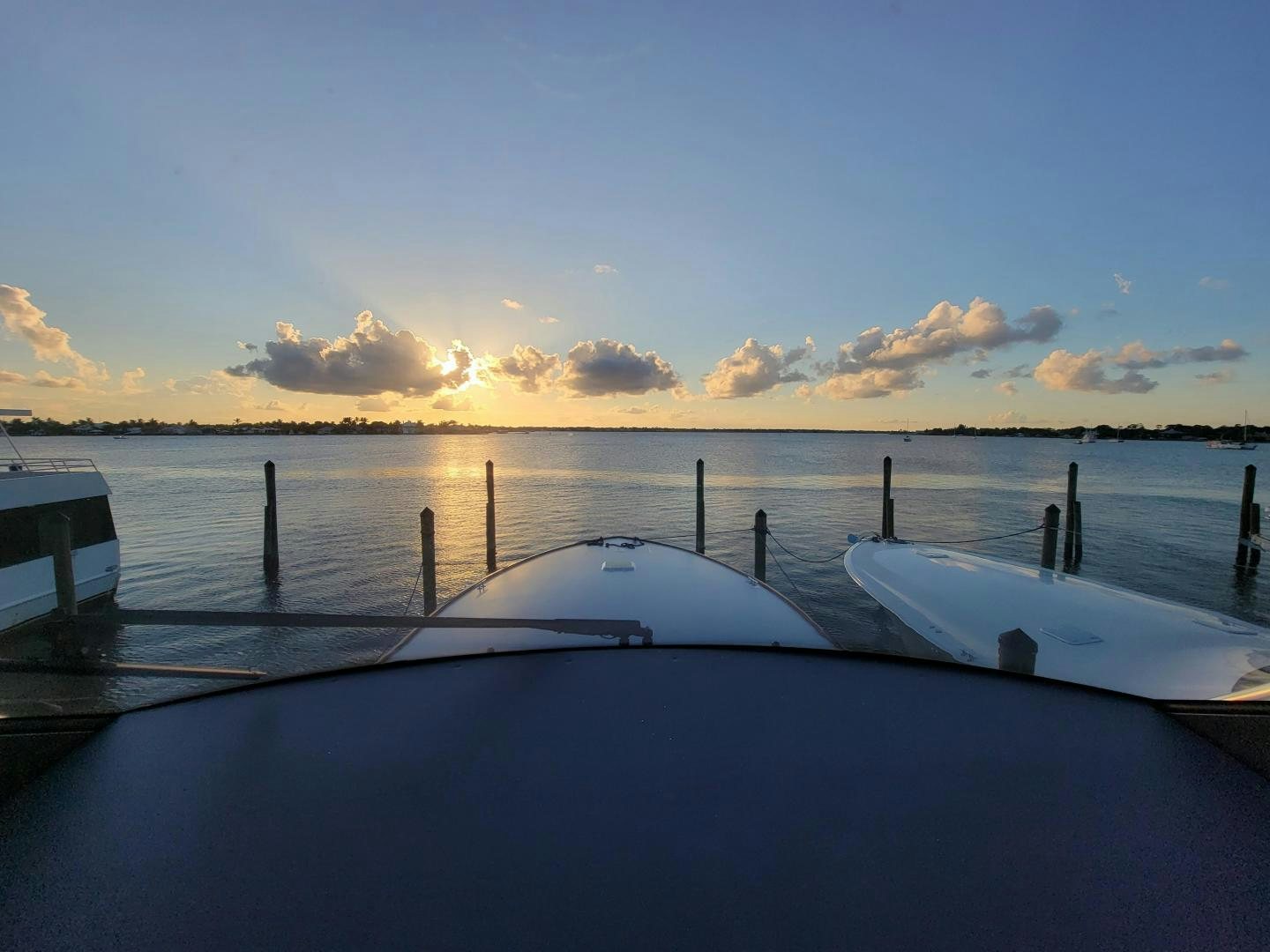 a dock with a boat on it aboard PREDATOR Yacht for Sale