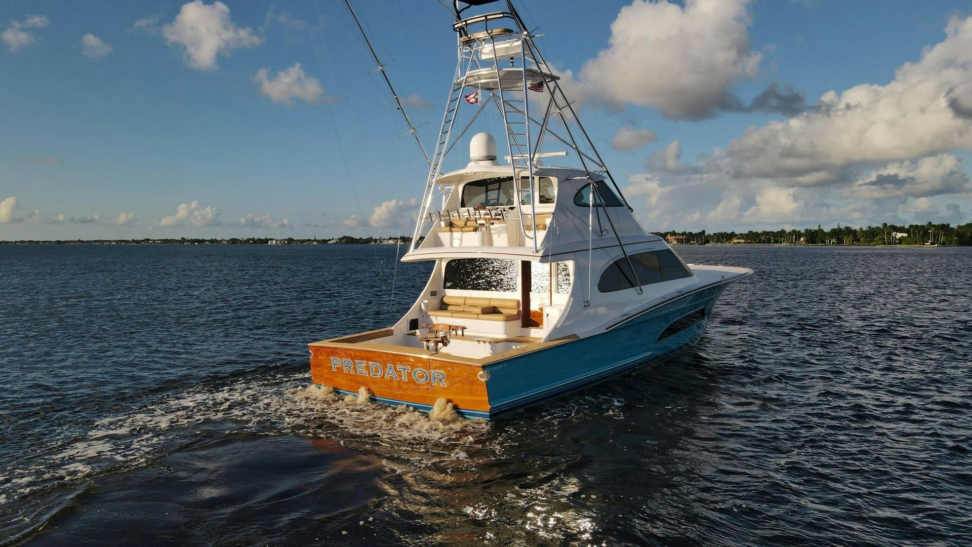 a boat on the water aboard PREDATOR Yacht for Sale