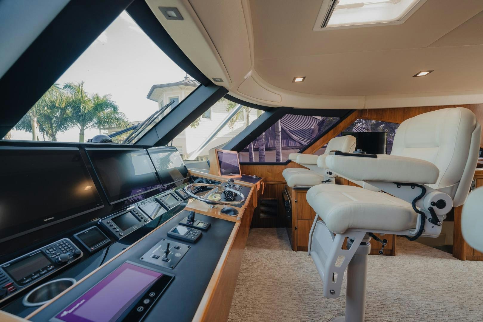 inside of a car aboard AUSPICIOUS Yacht for Sale