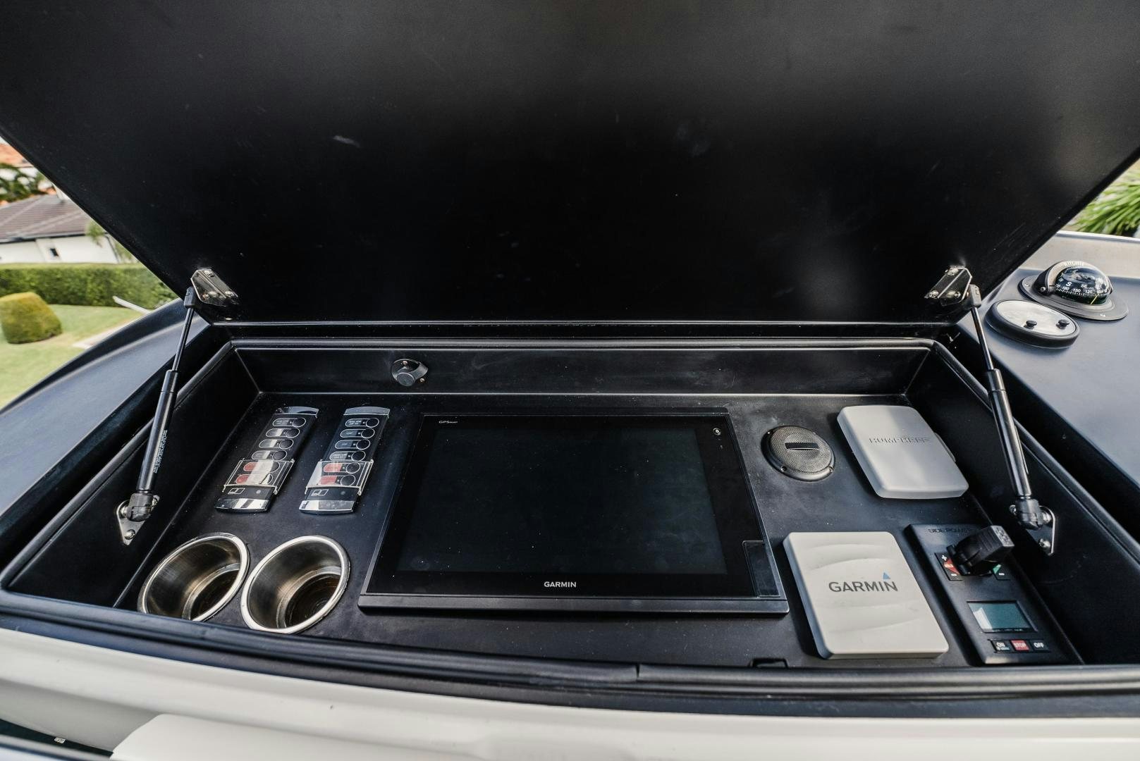 a black stove with a vent aboard AUSPICIOUS Yacht for Sale