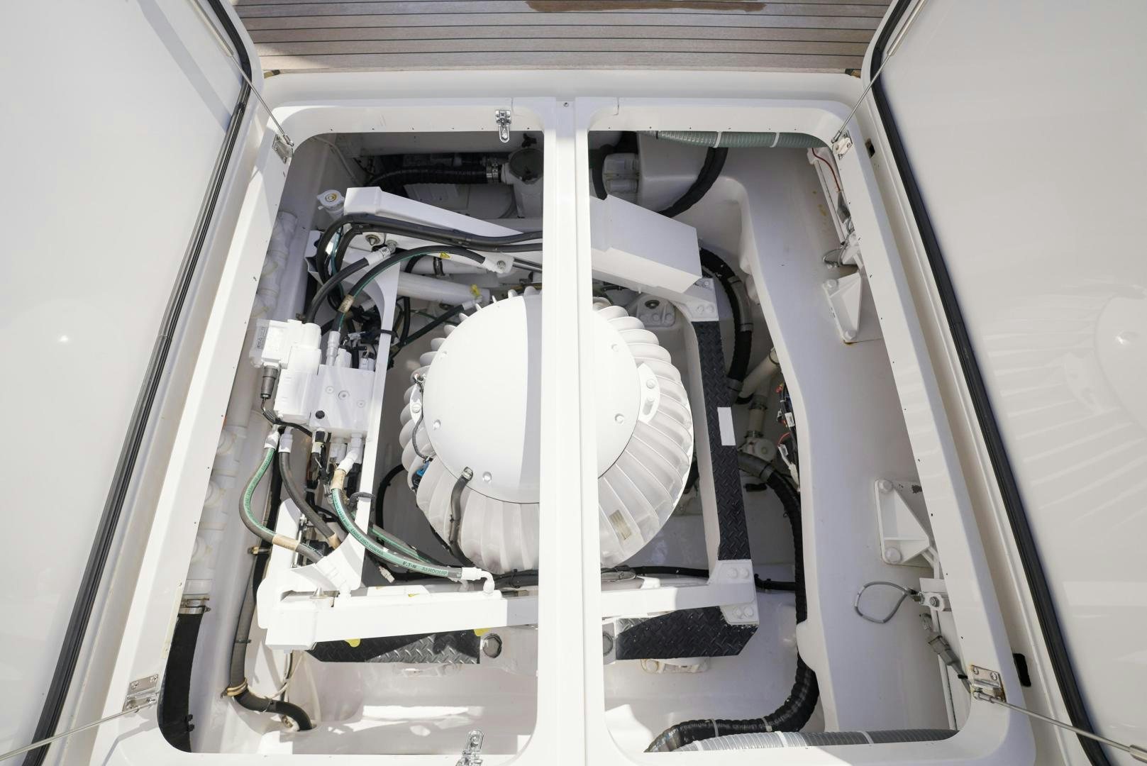 a machine with a large white cylinder aboard AUSPICIOUS Yacht for Sale