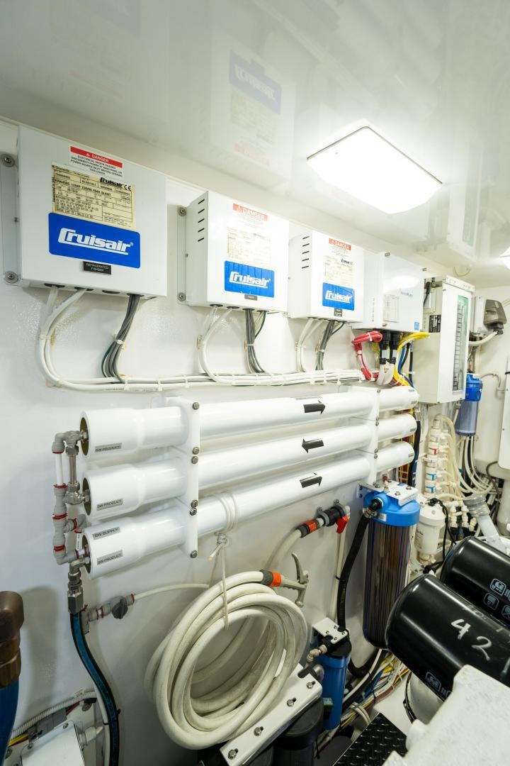 a machine with a blue label aboard AUSPICIOUS Yacht for Sale