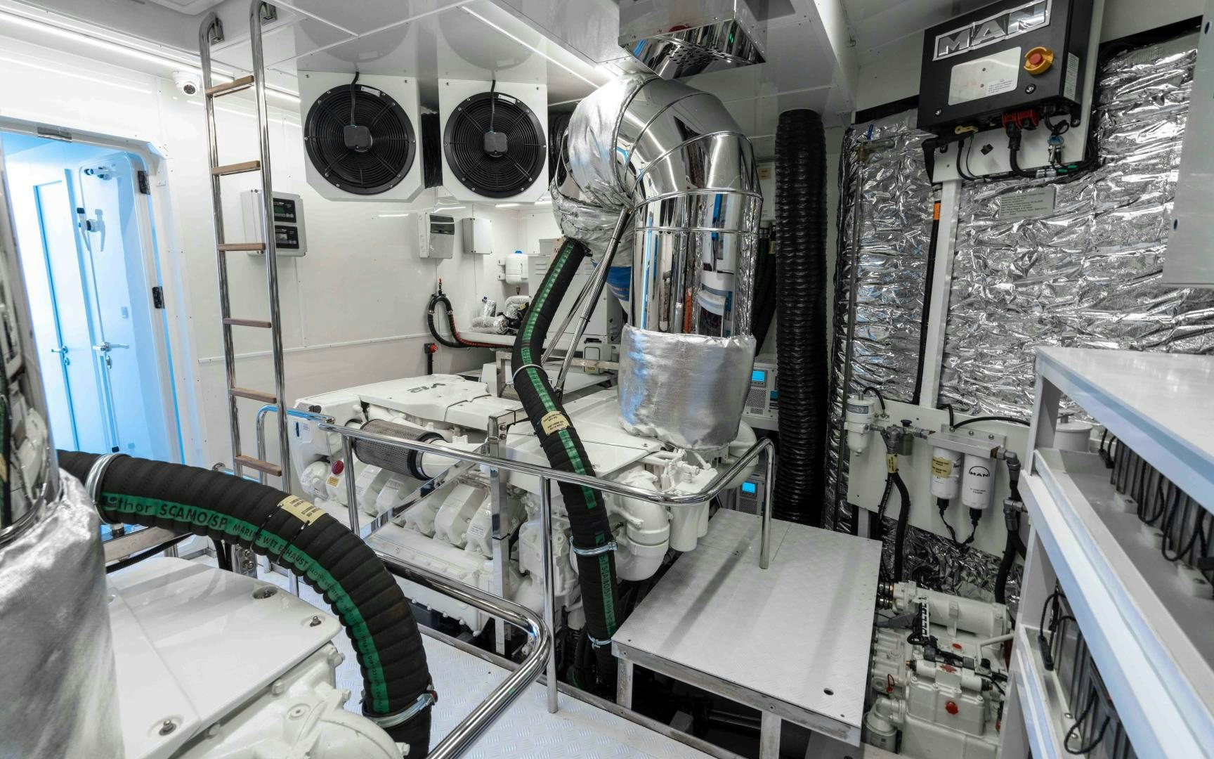 a room with machinery and tools aboard C3 Yacht for Sale