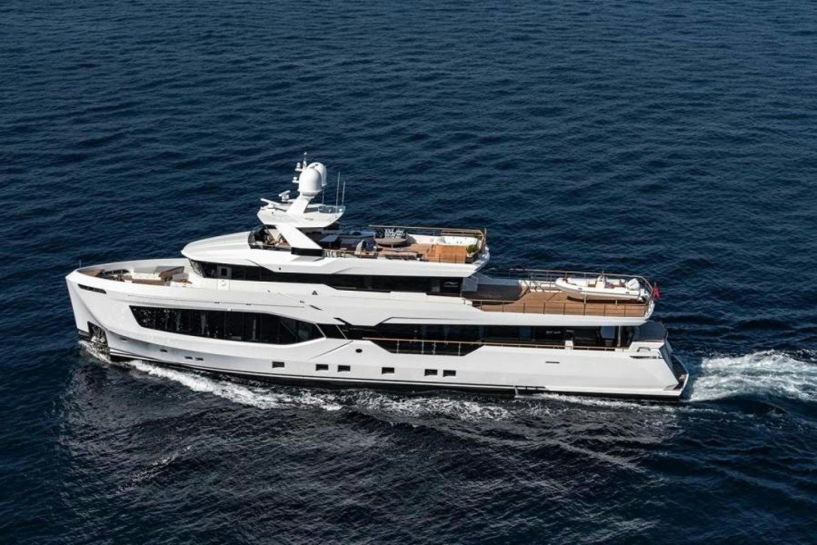 a white yacht on the water aboard NUMARINE 37XP 17 Yacht for Sale