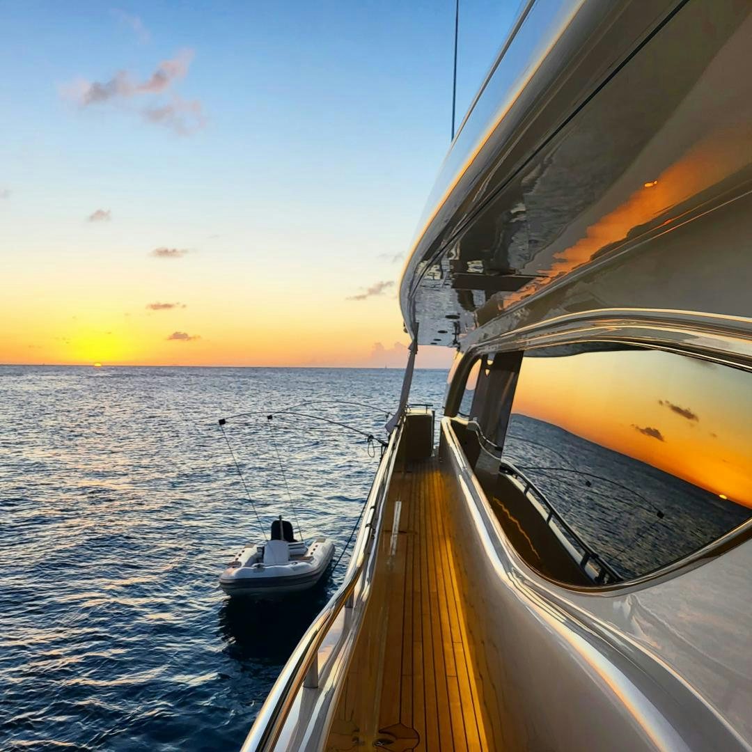 a boat on the water aboard CHAMPAGNE & CAVIAR Yacht for Sale