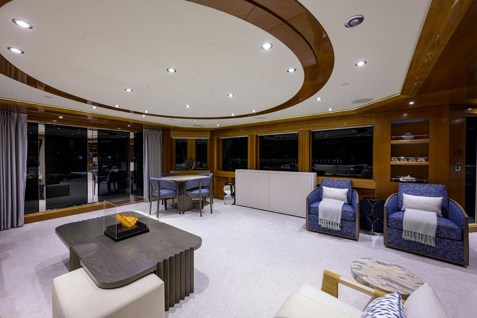 a living room with a large open floor plan aboard SEANASH Yacht for Sale