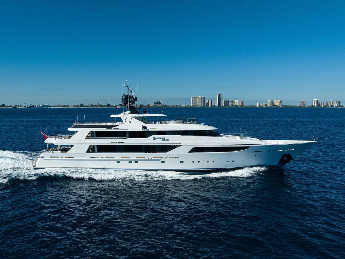 a white yacht on the water aboard SEANASH Yacht for Sale