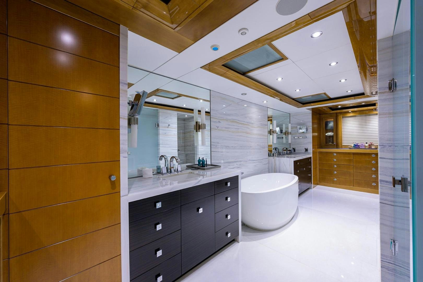 a bathroom with a toilet and sink aboard SEANASH Yacht for Sale