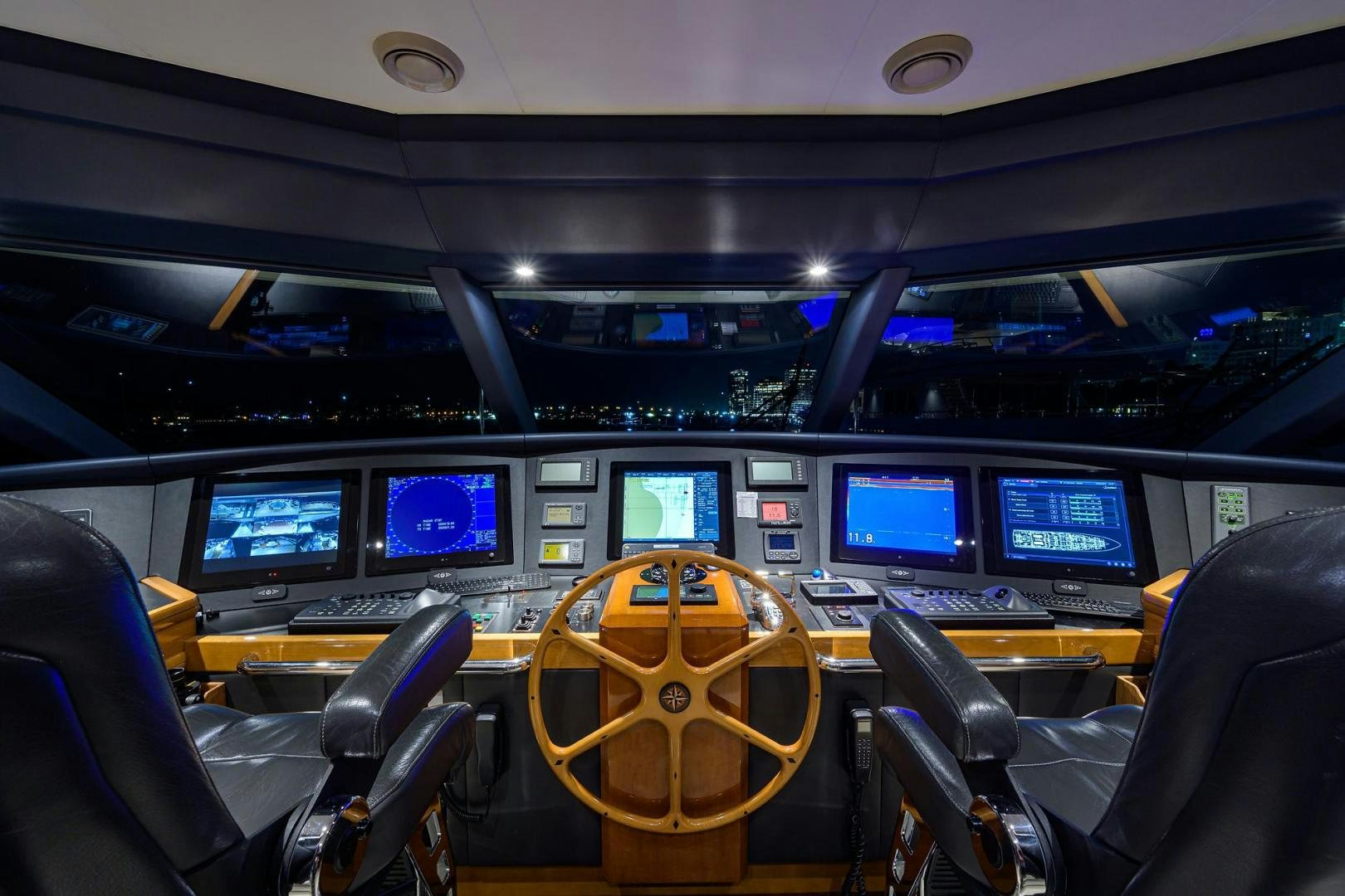 inside of a vehicle with screens aboard SEANASH Yacht for Sale