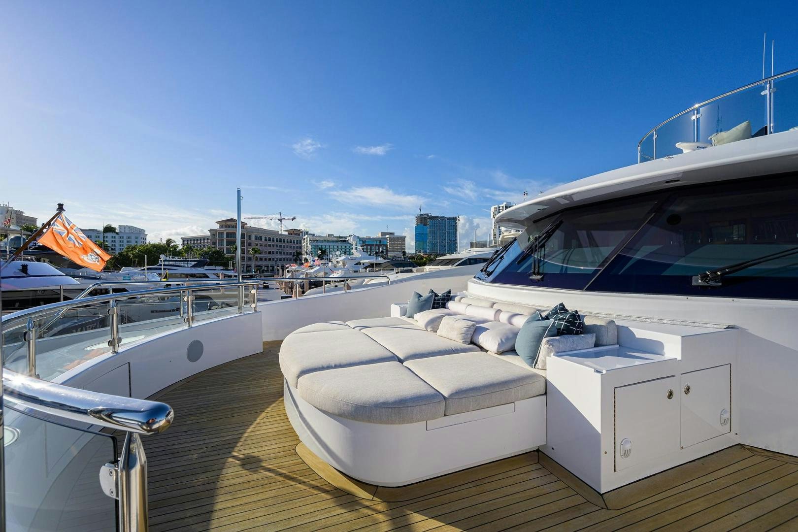 several white yachts in a harbor aboard SEANASH Yacht for Sale