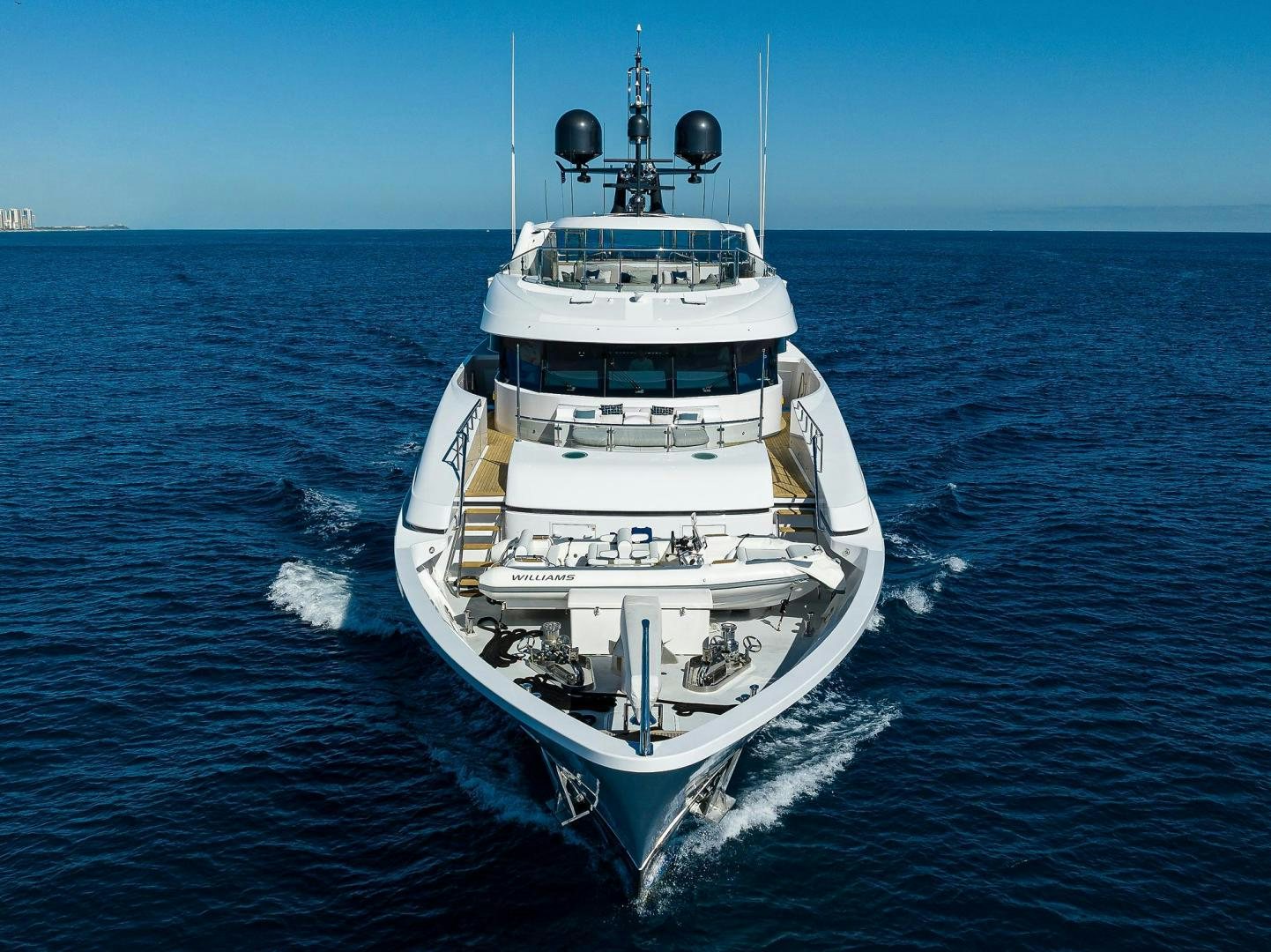 a white boat in the water aboard SEANASH Yacht for Sale