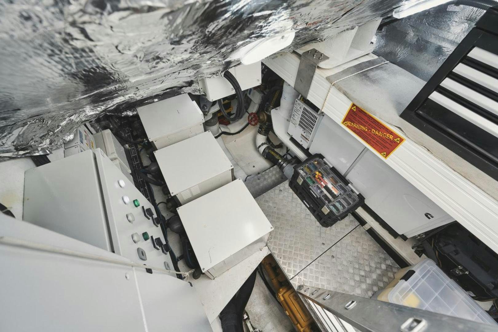 a high angle view of a car aboard SANDY II Yacht for Sale