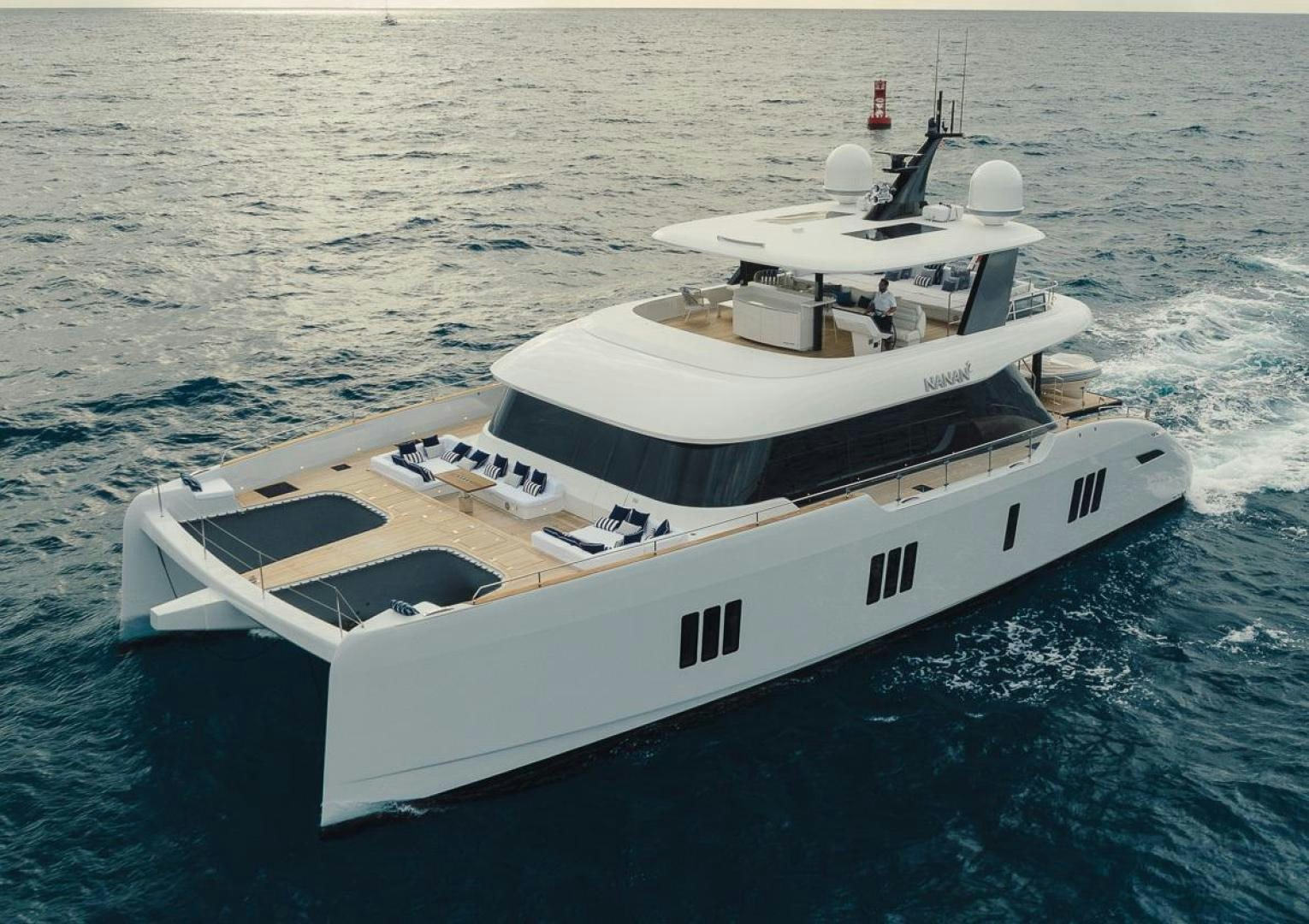 a white boat in the water aboard SANDY II Yacht for Sale