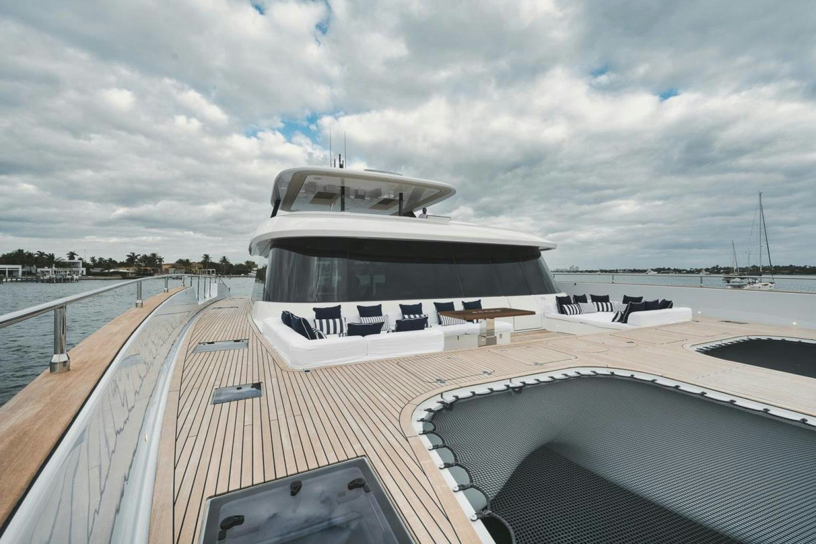 a boat on a deck aboard SANDY II Yacht for Sale