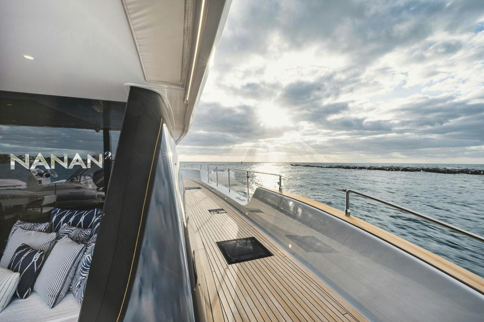 a deck of a boat aboard SANDY II Yacht for Sale