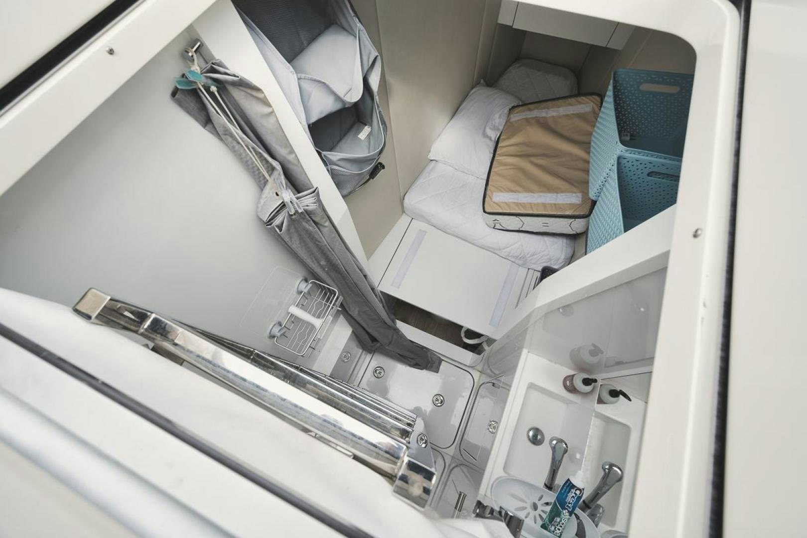 a white vehicle with a seat belt aboard SANDY II Yacht for Sale