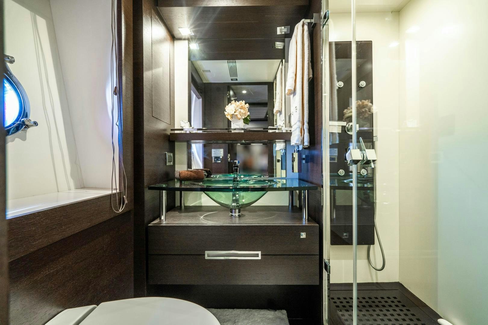 a shelf with objects on it aboard PLANE II SEA Yacht for Sale