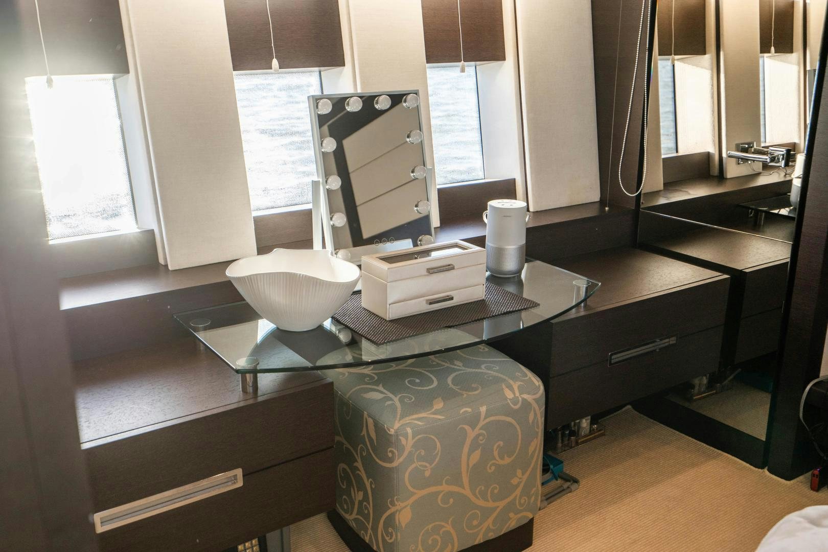 a kitchen with a bowl and a bowl on a table aboard PLANE II SEA Yacht for Sale