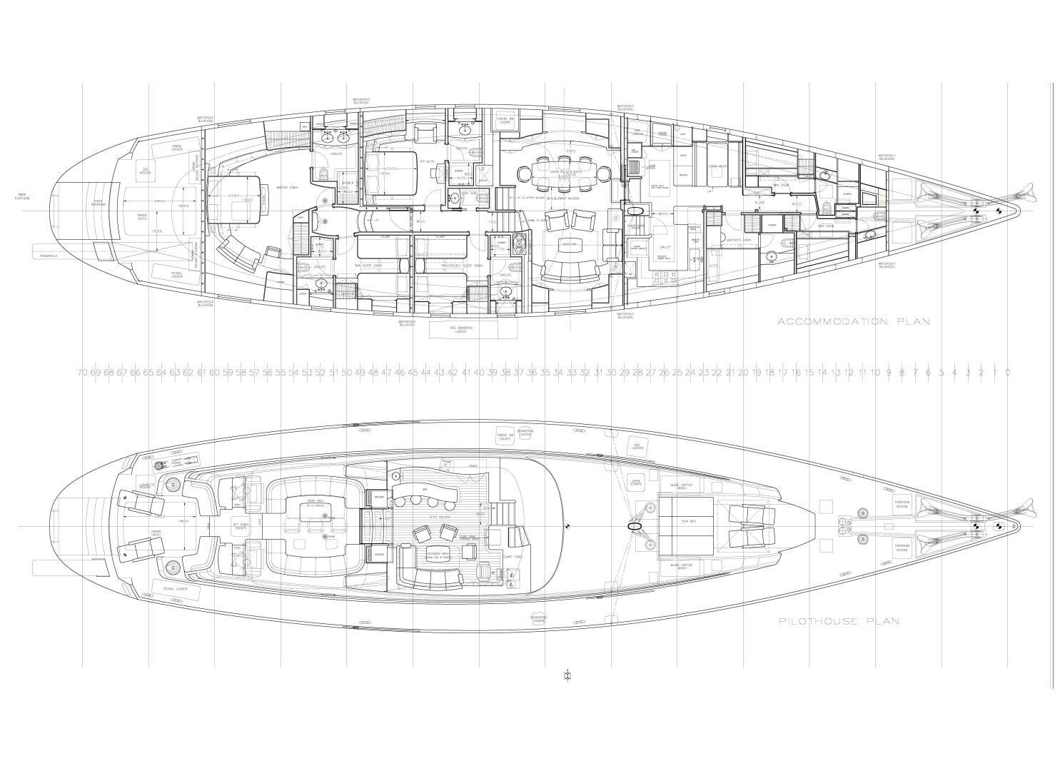 a sketch of a city aboard ANEMOI Yacht for Sale