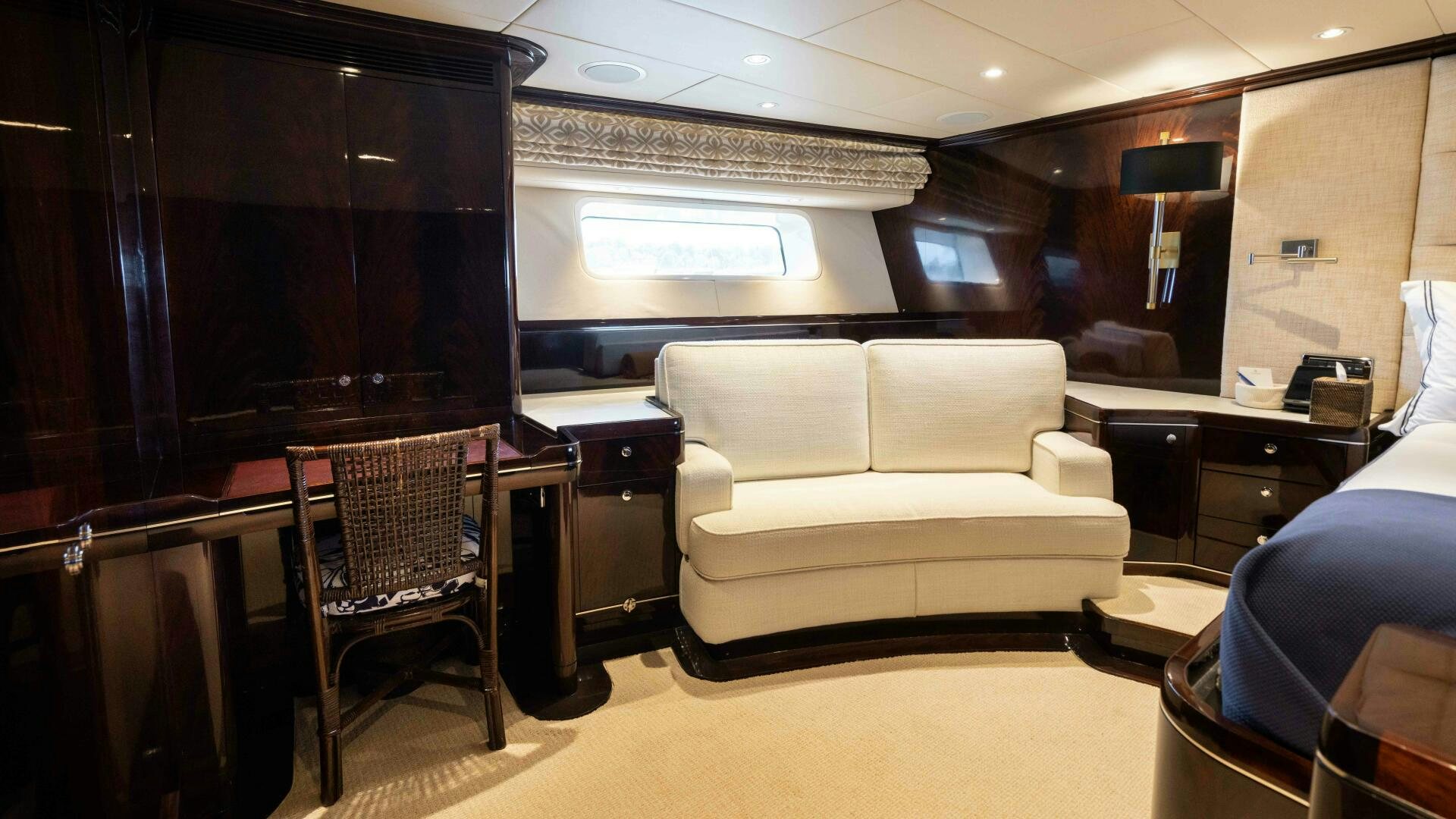 a room with a couch and a tv aboard ANEMOI Yacht for Sale