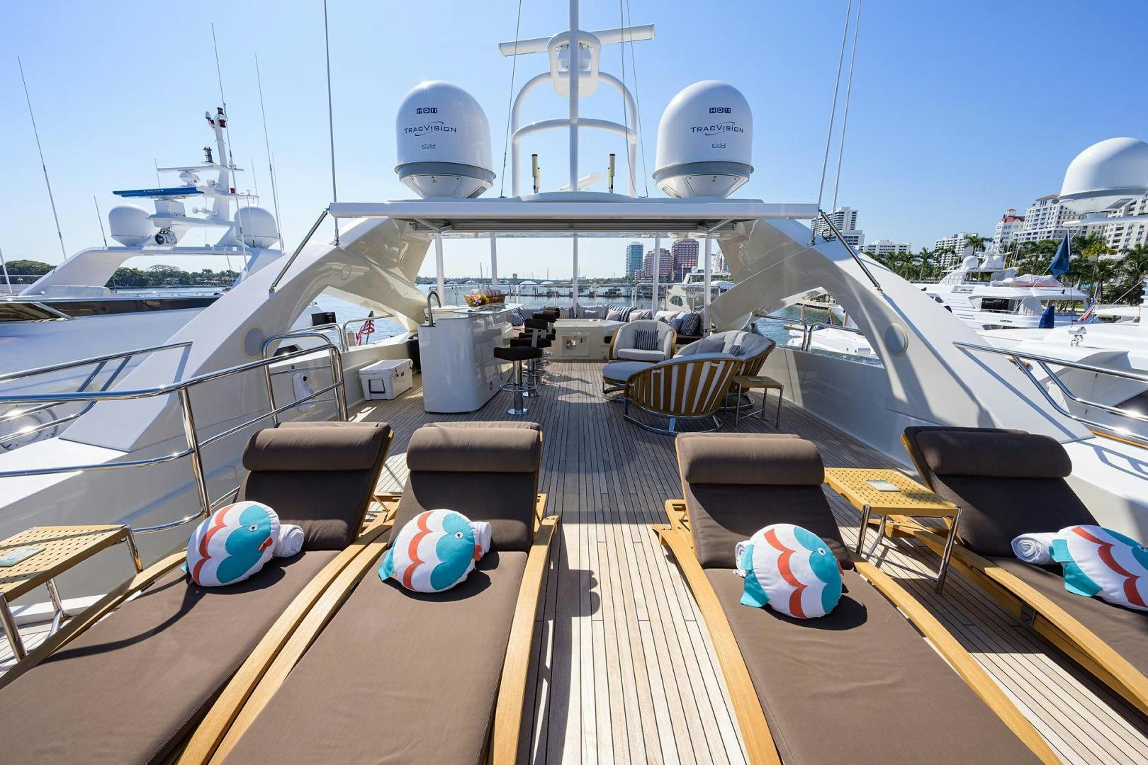 a deck with a deck and a boat on it aboard SULLIVAN'S ISLAND Yacht for Sale