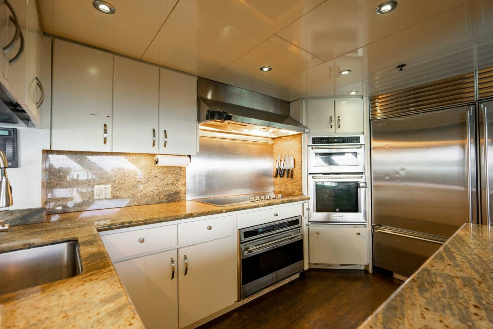 a kitchen with a large oven aboard GRADE I Yacht for Sale