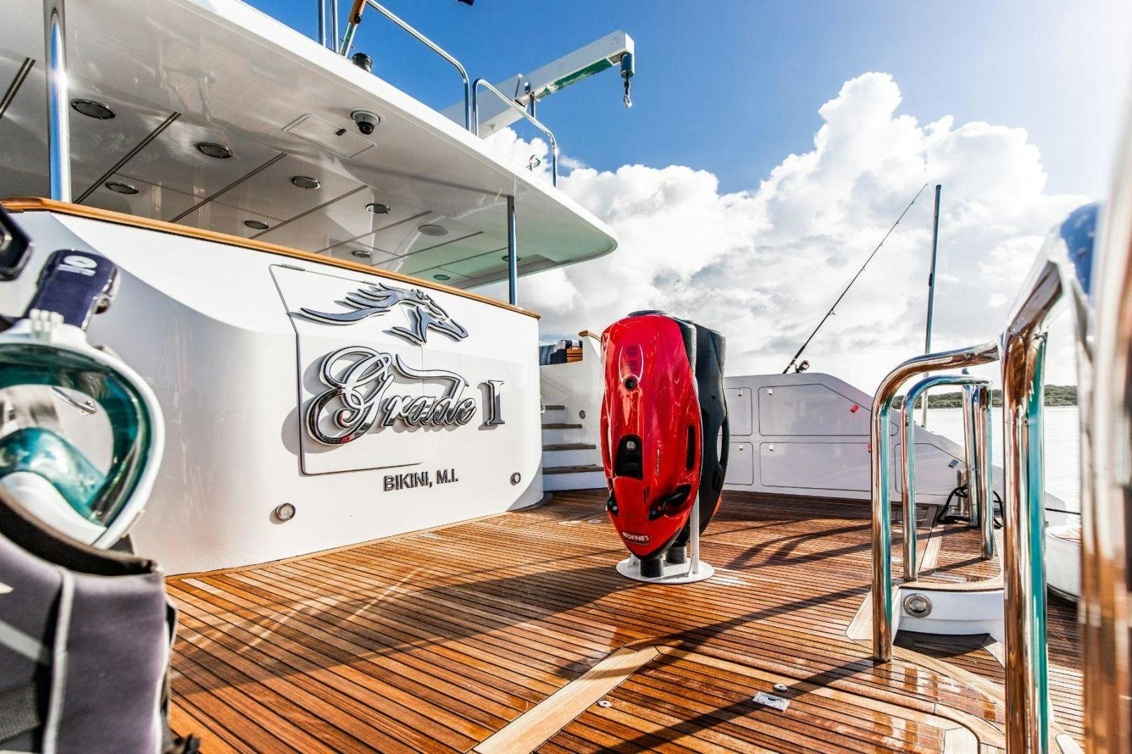 a space shuttle on a deck aboard GRADE I Yacht for Sale
